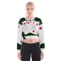 Poker Hands   Straight Flush Diamonds Cropped Sweatshirt by FunnyCow