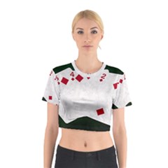 Poker Hands   Straight Flush Diamonds Cotton Crop Top by FunnyCow