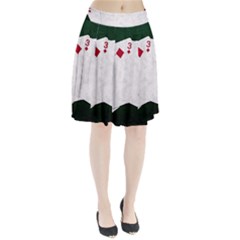 Poker Hands   Straight Flush Diamonds Pleated Skirt by FunnyCow
