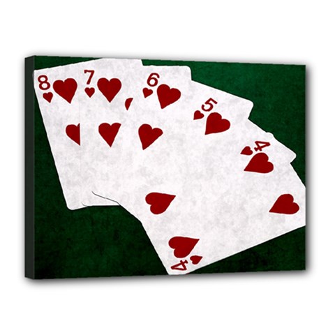 Poker Hands Straight Flush Hearts Canvas 16  X 12  by FunnyCow