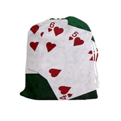Poker Hands Straight Flush Hearts Drawstring Pouches (extra Large) by FunnyCow