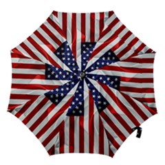 American Usa Flag Vertical Hook Handle Umbrellas (large) by FunnyCow