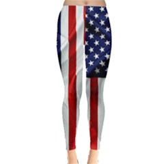 American Usa Flag Vertical Leggings 