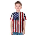 American Usa Flag Vertical Kids  Cotton Tee View1