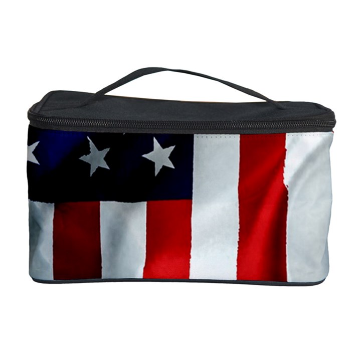 American Usa Flag Vertical Cosmetic Storage Case