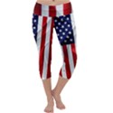 American Usa Flag Vertical Capri Yoga Leggings View1