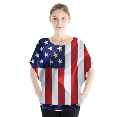 American Usa Flag Vertical Blouse by FunnyCow