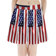 American Usa Flag Vertical Pleated Mini Skirt by FunnyCow