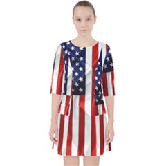 American Usa Flag Vertical Pocket Dress by FunnyCow