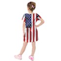 American Usa Flag Vertical Kids  Short Sleeve Velvet Dress View2