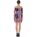 American Usa Flag Vertical Off Shoulder Top with Skirt Set View2
