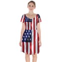 American Usa Flag Vertical Short Sleeve Bardot Dress View1
