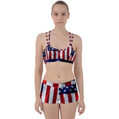American Usa Flag Vertical Women s Sports Set by FunnyCow