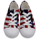 American Usa Flag Vertical Kids  Low Top Canvas Sneakers View1