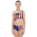 American Usa Flag Vertical Spliced Up Two Piece Swimsuit View1