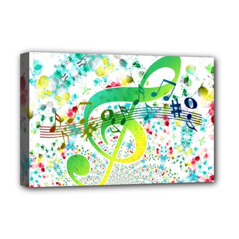 Points Circle Music Pattern Deluxe Canvas 18  X 12   by Nexatart