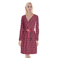 Fabric Pattern Desktop Textile Long Sleeve Velvet Front Wrap Dress