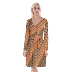 Background Texture Pattern Long Sleeve Velvet Front Wrap Dress