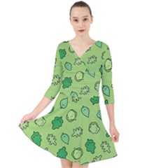 Funny Greens And Salad Quarter Sleeve Front Wrap Dress by kostolom3000shop