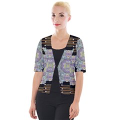 Butterflies And Flowers A In Romantic Universe Cropped Button Cardigan by pepitasart