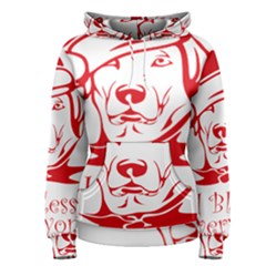 Dog Santa Hat Winter Christmas Women s Pullover Hoodie by Sapixe