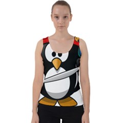 Penguin Pirate Tux Animal Bandana Velvet Tank Top by Sapixe