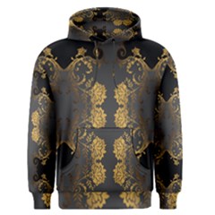 Beautiful Black And Gold Seamless Floral  Men s Pullover Hoodie by flipstylezfashionsLLC