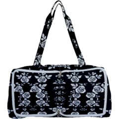 Black And White Florals Background  Multi Function Bag	 by flipstylezfashionsLLC