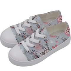 Cute Love Birds Valentines Day Theme  Kids  Low Top Canvas Sneakers by flipstylezfashionsLLC