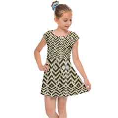 Stripes Glitter And Black Zigzags Kids Cap Sleeve Dress by flipstylezfashionsLLC