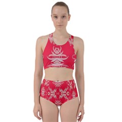 Red Chinese Inspired  Style Design  Racer Back Bikini Set by flipstylezfashionsLLC