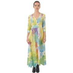 Abstract Pattern Color Art Texture Button Up Boho Maxi Dress by Nexatart