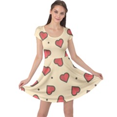 Design Love Heart Seamless Pattern Cap Sleeve Dress by Nexatart