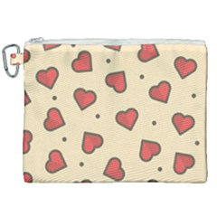 Design Love Heart Seamless Pattern Canvas Cosmetic Bag (xxl) by Nexatart