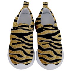 Golden Vector Embossed Golden Black Zebra Stripes Velcro Strap Shoes by flipstylezfashionsLLC