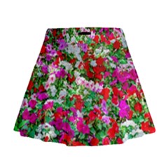 Colorful Petunia Flowers Mini Flare Skirt by FunnyCow
