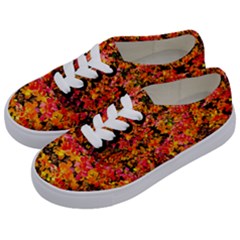 Orange, Yellow Cotoneaster Leaves In Autumn Kids  Classic Low Top Sneakers by FunnyCow