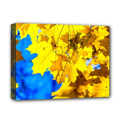 Yellow Maple Leaves Deluxe Canvas 16  X 12   by FunnyCow