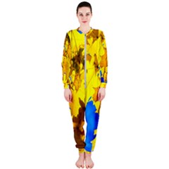 Yellow Maple Leaves Onepiece Jumpsuit (ladies)  by FunnyCow