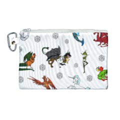 Dundgeon And Dragons Dice And Creatures Canvas Cosmetic Bag (large) by IIPhotographyAndDesigns