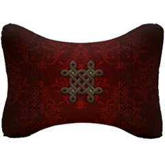 Decorative Celtic Knot On Dark Vintage Background Seat Head Rest Cushion by FantasyWorld7