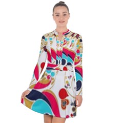 Retro Colorful Colors Splashes Long Sleeve Panel Dress by flipstylezfashionsLLC