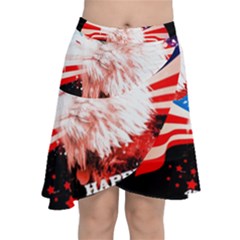 Independence Day, Eagle With Usa Flag Chiffon Wrap by FantasyWorld7