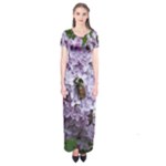 Lilac Bumble Bee Short Sleeve Maxi Dress