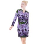 Lilac Bumble Bee Button Long Sleeve Dress