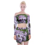 Lilac Bumble Bee Off Shoulder Top with Mini Skirt Set