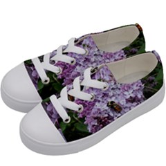 Lilac Bumble Bee Kids  Low Top Canvas Sneakers by IIPhotographyAndDesigns