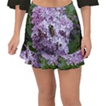 Lilac Bumble Bee Fishtail Mini Chiffon Skirt