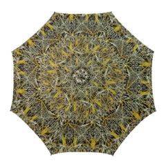 Gold And Black Geometric Designs Created By Flipstylez Designs Golf Umbrellas by flipstylezfashionsLLC