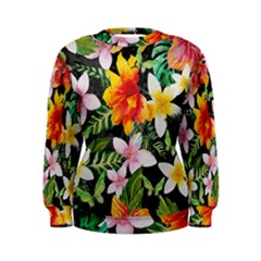 Tropical Flowers Butterflies 1 Women s Sweatshirt by EDDArt